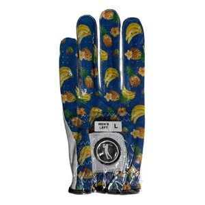 Tropical Fruit Print Golf‎ Glove Men's Left Hand Large Bananas & Pineapples